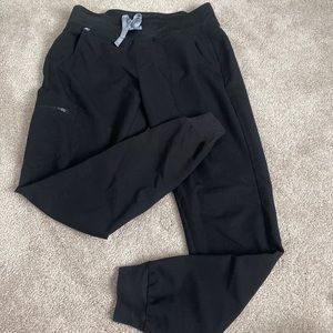 Figs black Zamora jogger scrub bottom. Medium tall. (1 of 2 pairs)